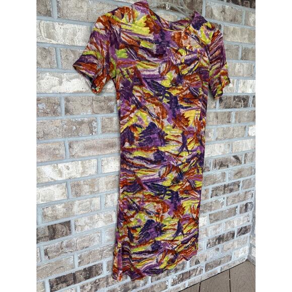 Vintage 60s 70s Tie Dye Midi Dress Psychedelic Boho Hippie Handmade Size S - Picture 10 of 10